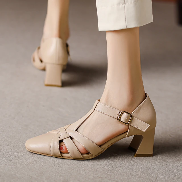 Cuero Sandalias NiÃ±o Punta Cerrada Zapatos Sandalias Cerradas De