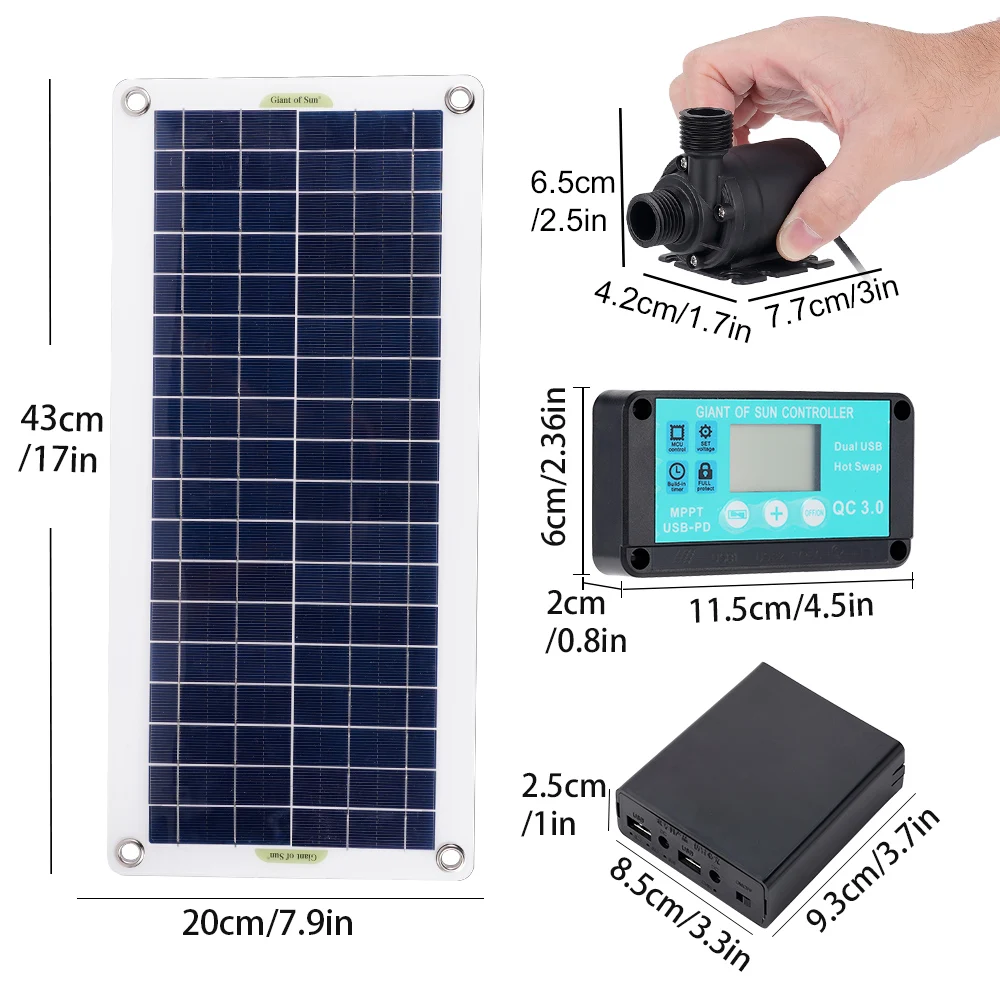50W 800L/H Solar Water Pump Brushless Solar Panel Monocrystalline Silicon Low Noise Continuous Work Garden Decoration Kit Tool solar fountain pump,solar water pump,adjustable water pump