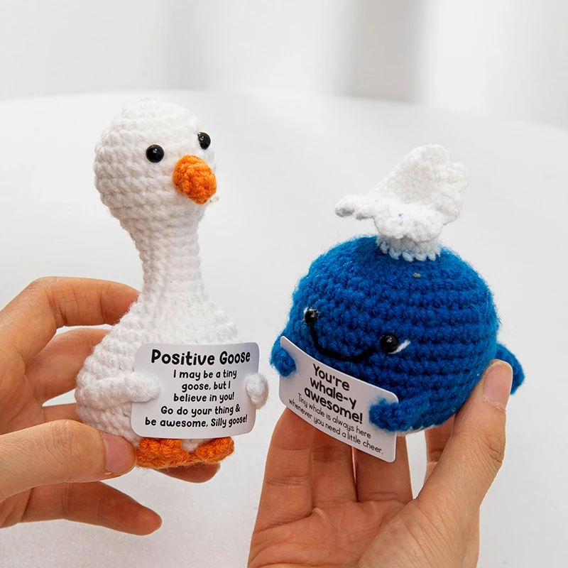 Crochet Positive Fruit Pear Kit - DIY Hand Knitting Desk Decor & Inspirational Gift