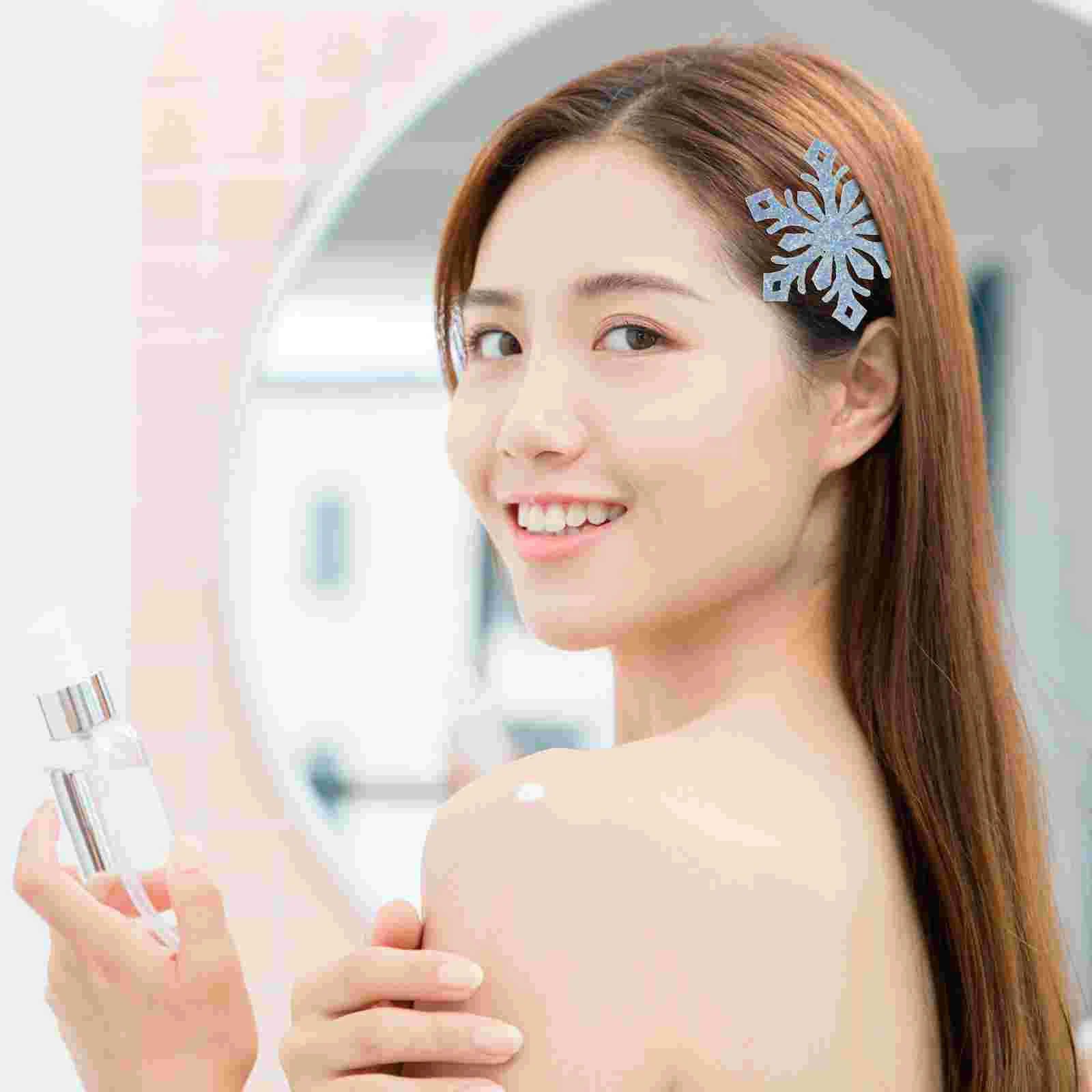 눈송이 장식 반짝이 크리스마스 패치, 눈송이 다리미 아플리케 머리핀 패치, 크리스마스 원단 바느질