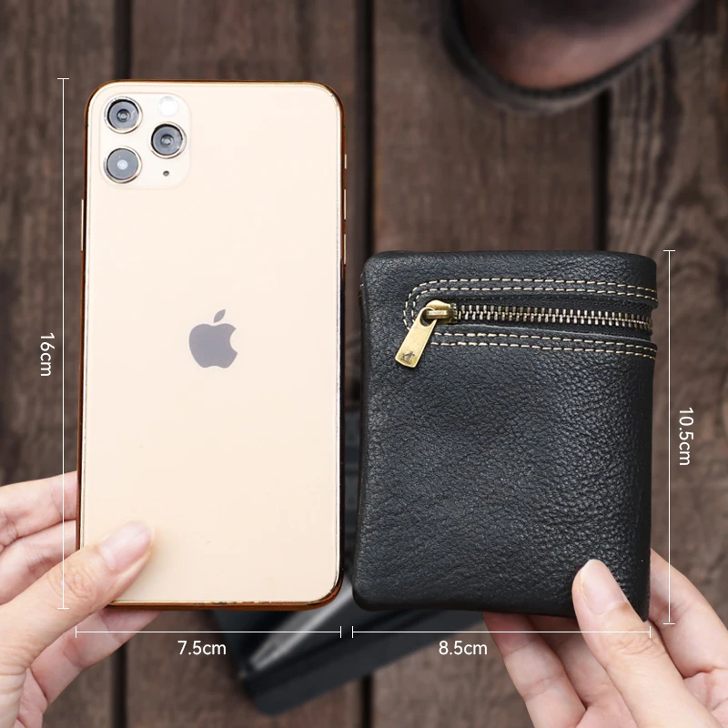Genuine Leather Men's Wallet Casual Card Holder Wallets Male Billfold Coin Purse Short Wallet Small Money Bag Card Wallet