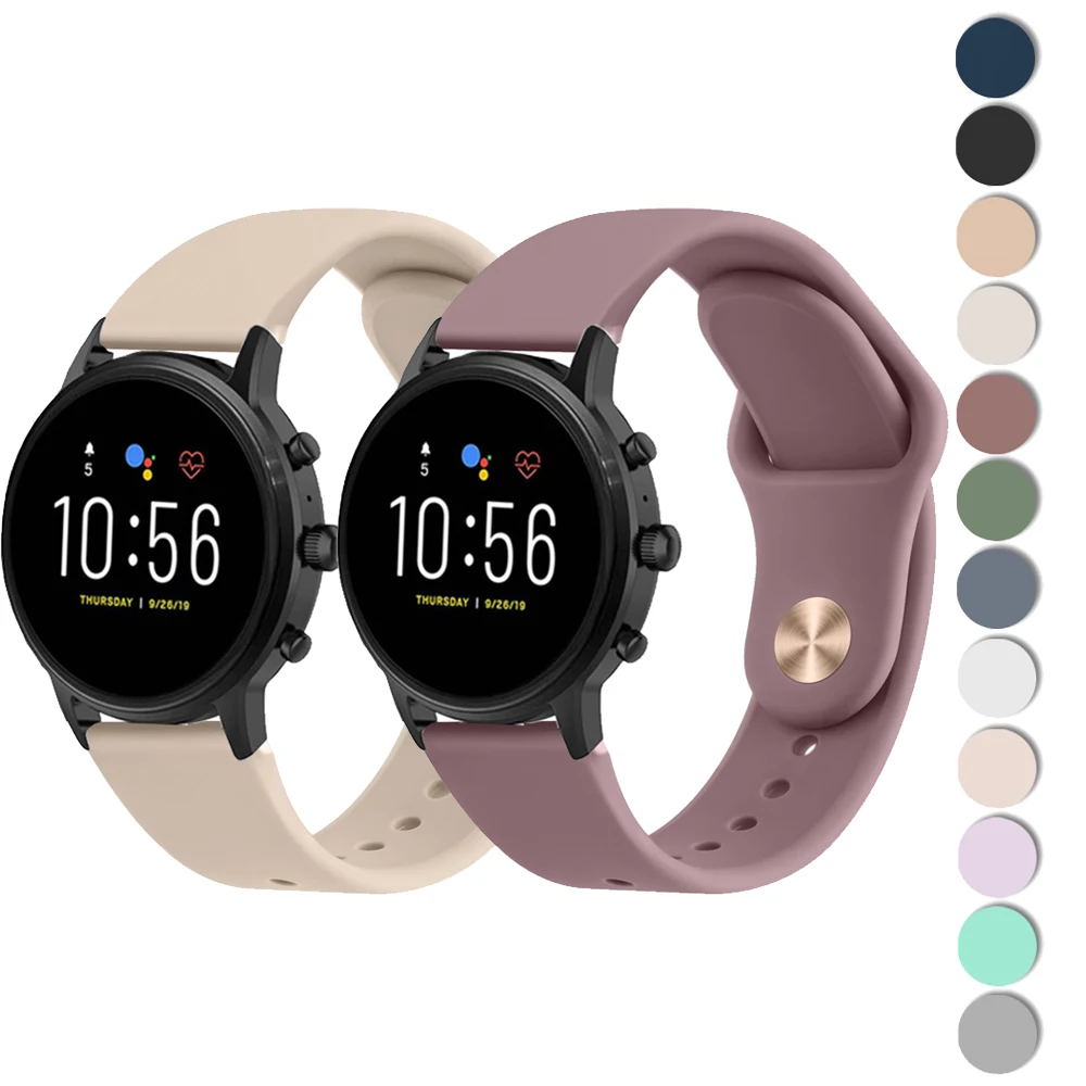 Cinturino In Silicone Per Fossil Gen 6 5 5E 44Mm/Gen 5 Lte 45Mm Cinturino 22Mm Per Fossil Gen 5 Julianna Garrett Carlyle Hr Bracciale