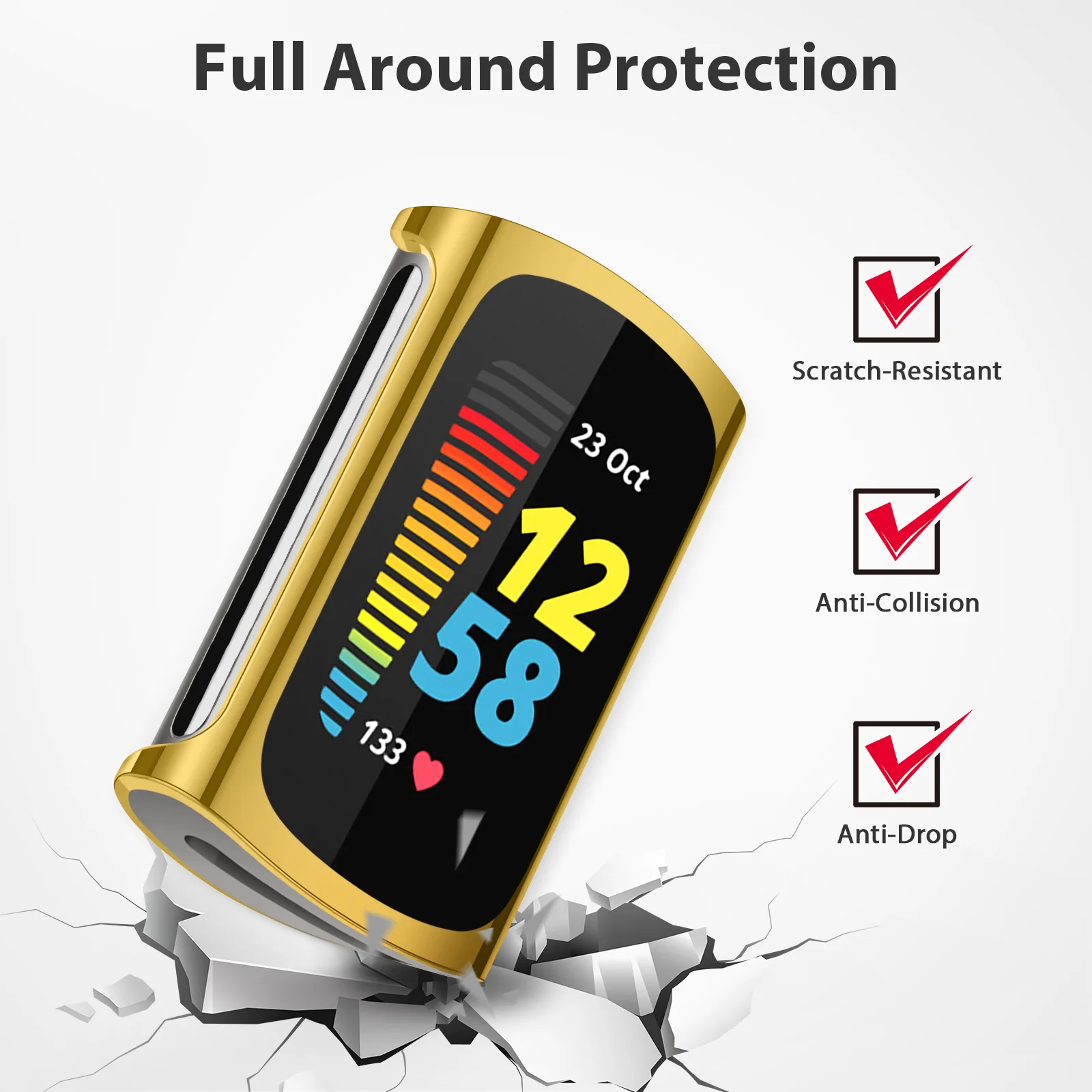 Full-Coverage TPU Screen Protector and Soft Bumper Case