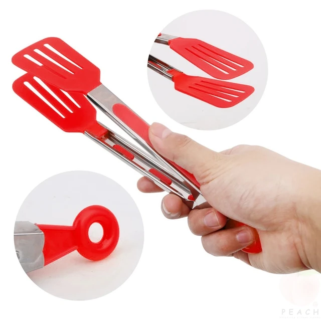 Kitchen Cooking Tools Non-Stick Kitchen Tongs Stainless Steel Handle Utensil Pizza Bread Steak Clip Salad Serving BBQ Tongs 6