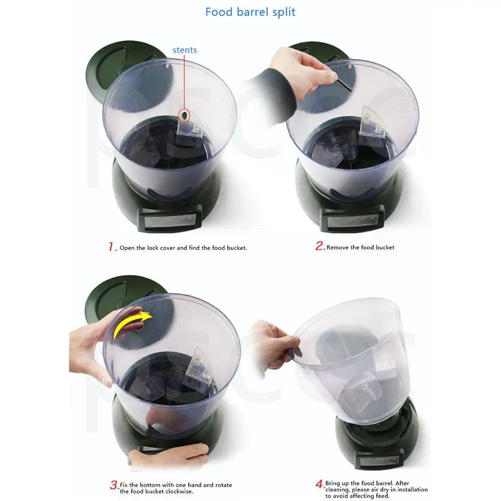 4.25L Automatic Pond Fish Feeder Fish Food Dispenser Digital Aquarium Timer Feeder with LCD Tank Food Feeding Machine