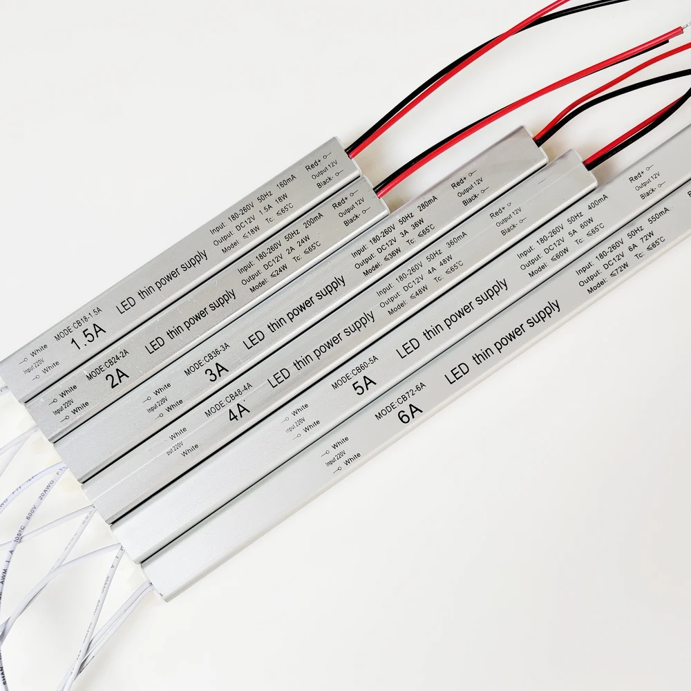 AC220V to 12V Switching LED thin Power Supply Lighting Transformer 12V 1.5A 2A 3A 4A 5A 6A 18W 24W 36W 48W 60W 72W For LED Light