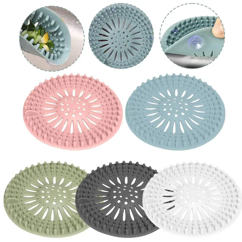 Shower Hair Drain Catcher, 4 PCS Raised Square Shower Drain Covers with  Suction Cup, Silicone Drain Hair Catcher Hair Stopper Drain Cover for  Bathroom