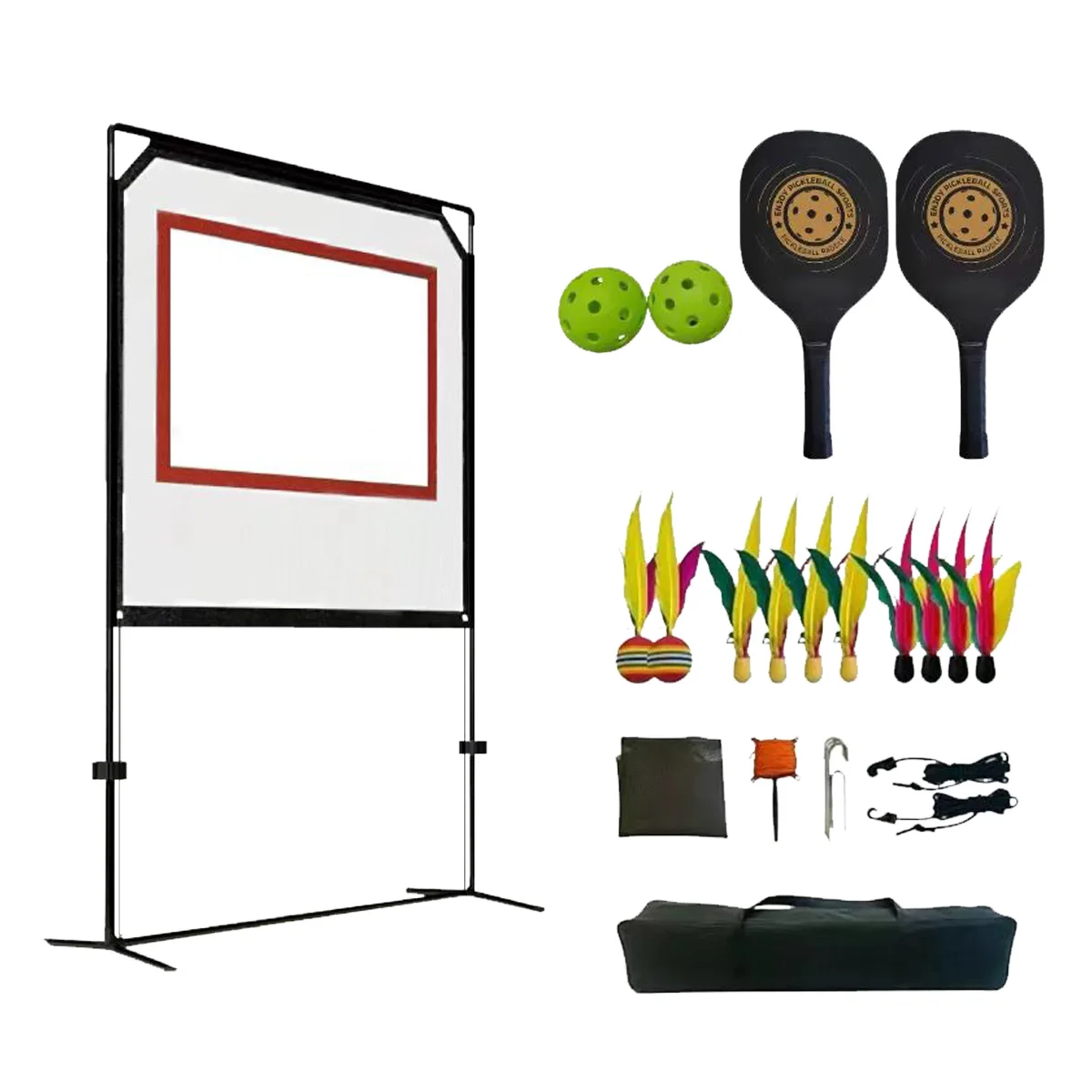 Badminton-Netz-Set, Sportnetz für Erwachsene mit Ständer, tragbares Netz, praktisch mit Federbällen mit Schlägern für den Hinterhof im Freien – Detail 22