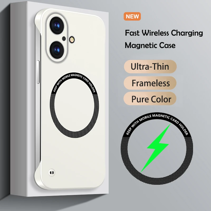 Luxury Ultra Slim Magnetic Frameless Solid Color Shockproof Phone Case