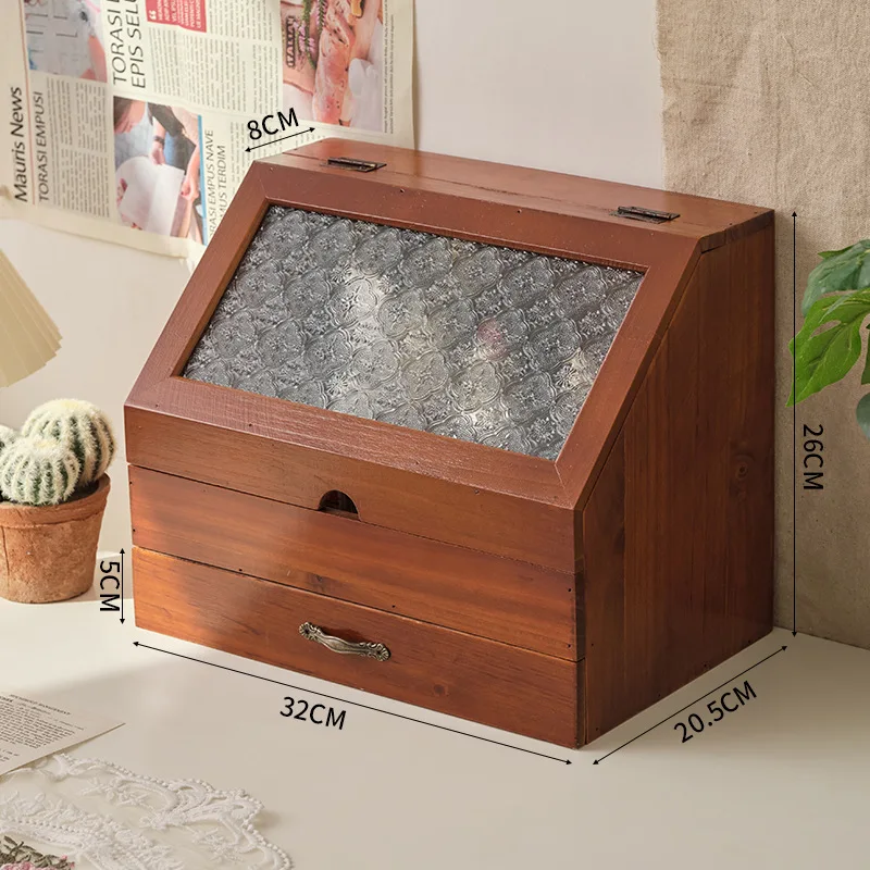 Log Retro Hand Account Storage Wooden Desktop Debris Cosmetics Lotion Finishing Box