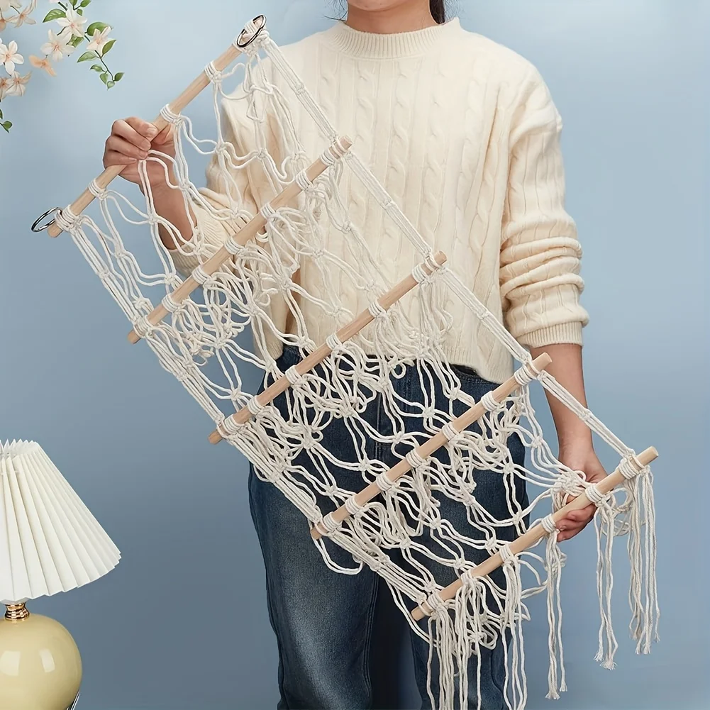 1pc Bohemian Plush Toys Storage Rack, Household Toys Storage Rack, Large Capacity Plush Toys Organizer