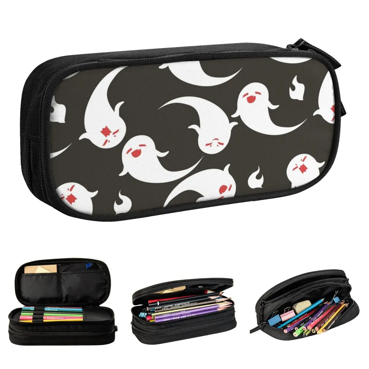 

Cute Hu Tao Ghost Genshin Impact Pattern Pencil Case Video Game Pencilcases Pen Student Big Capacity Bag Office Stationery