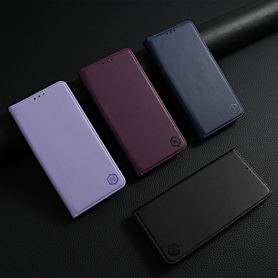 Funda de cuero con tapa magnética fuerte con ranura para tarjetas respetuosa con la piel para Xiaomi 13T 11T Poco X6 C65 X5 Redmi 13C 12 12C 10C 9A 9C 9T