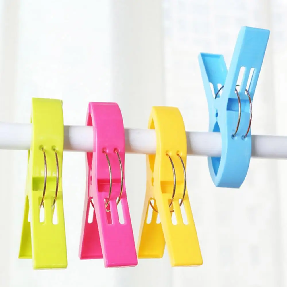 Clips Clothes Pins Clothes Pegs 4Pcs Laundry Hanging Pegs Jumbo Holder Beach Towel Clamp Drying Racks Retaining Clip Clothespin