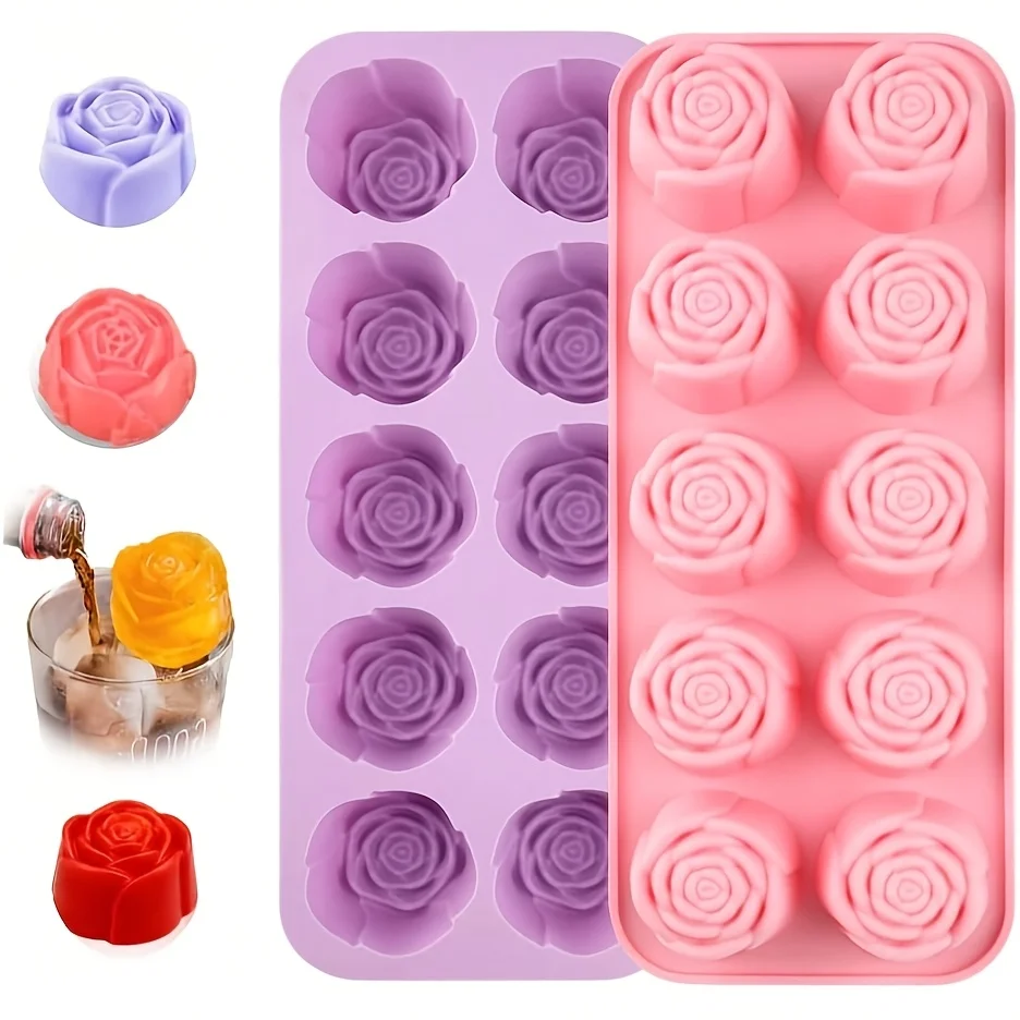 Floral Silicone Molds for Chocolate, Jelly, Soap, and Cupcake Decorations
