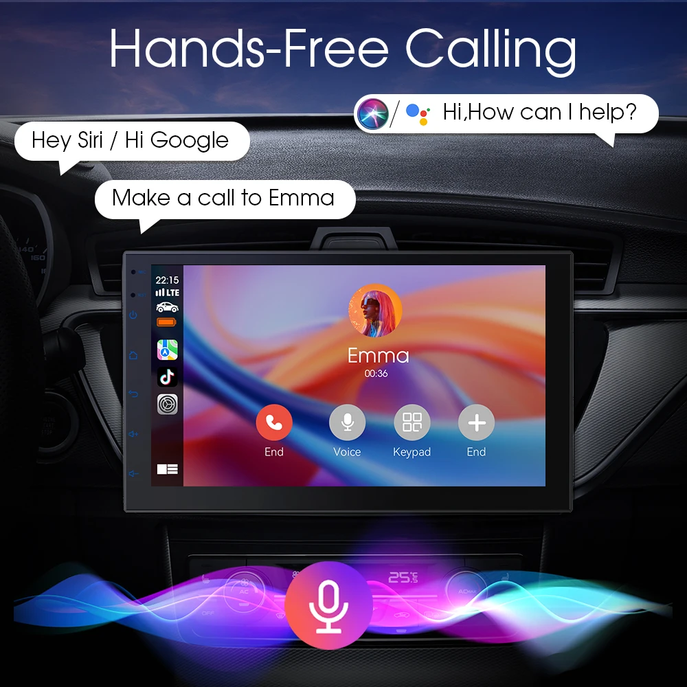 Autoradio da 7 pollici 2 Din con CarPlay wireless e autoradio Android Auto con telecamera di backup BT 4.1 Mirror Link GPS WiFi FM AM  34