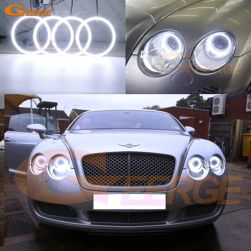 벤틀리 컨티넨탈 플라잉 스퍼 GT GTC 2003 - 2008 2009 2010용 우수한 DRL 울트라 브라이트 COB LED 엔젤 아이즈 키트 헤일로 링