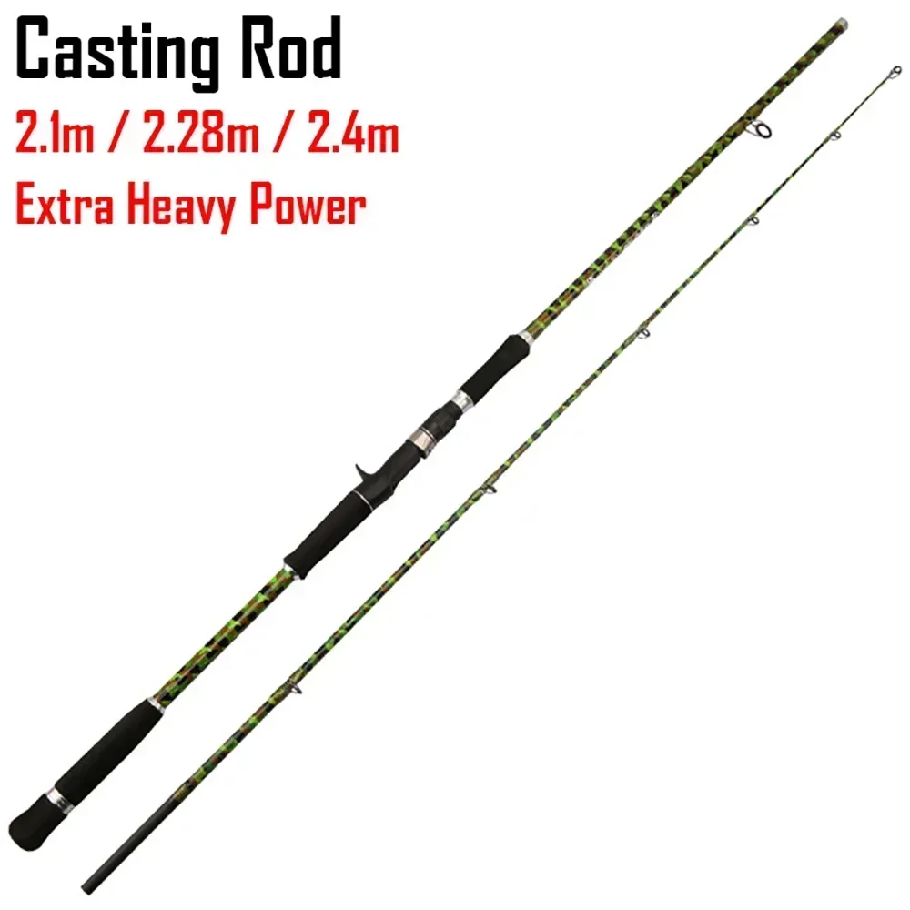 Super Hard Carbon Fiber Carp Trout Bass Lure Fly Fishing Rod Ultra-light  Spinning Casting Rod 2.4m 2 Sections Distance Throwing