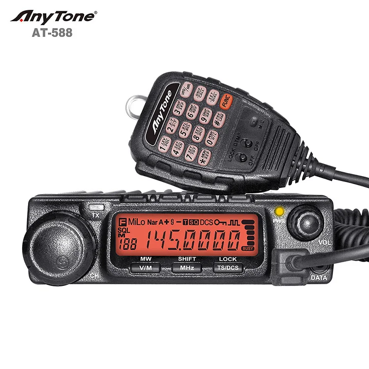 70w Long distance VHF UHF Car radio transceiver HF Ham Radio ANYTONE AT-588 Newest Single Band mobile radio