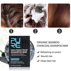 Bamboo Shampoo Soap Shampoo for Hair Gray White Hair Color Dye Treatment Clean Detox Soap Black Shampoo Hair Scalp Treatment