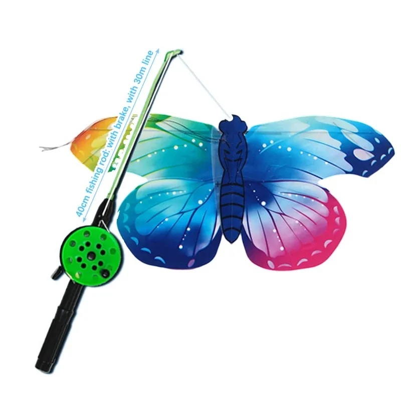 Eagle kite 1Set Cartoon Butterfly & Eagle Kite for Kids 164ft/50m String Handle Summer Outdoor Flying Kite Toy for Children