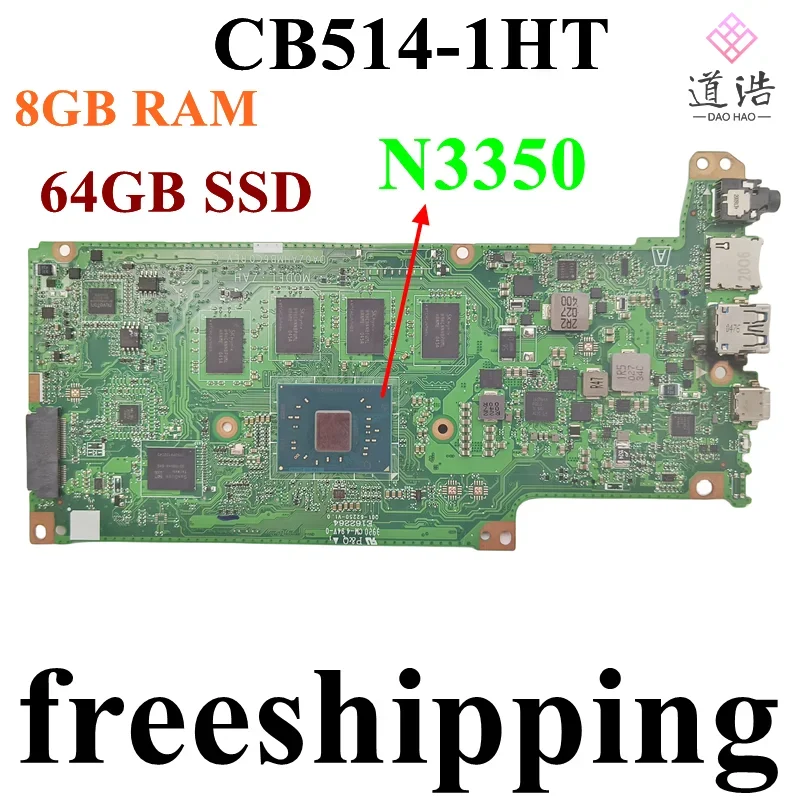 DA0ZAHMB6C0 For Acer Chromebook CB514-1HT Laptop Motherboard NBH1L11009 N3350 CPU 8GB RAM 64GB Mainboard 2 Sd1429f8bed8041b8bebee497c882c672a
