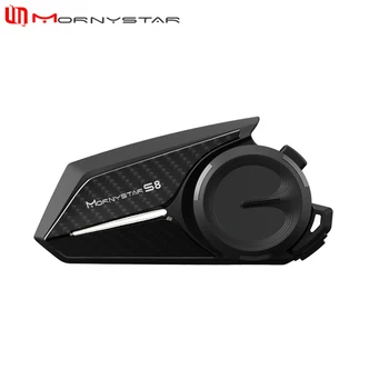 Mornystar S8 헬멧 헤드셋 오토바이 인터콤, 블루투스 6 라이더, BT 5.0 1200M FM 모터 인터폰 커뮤니케이터 이어폰