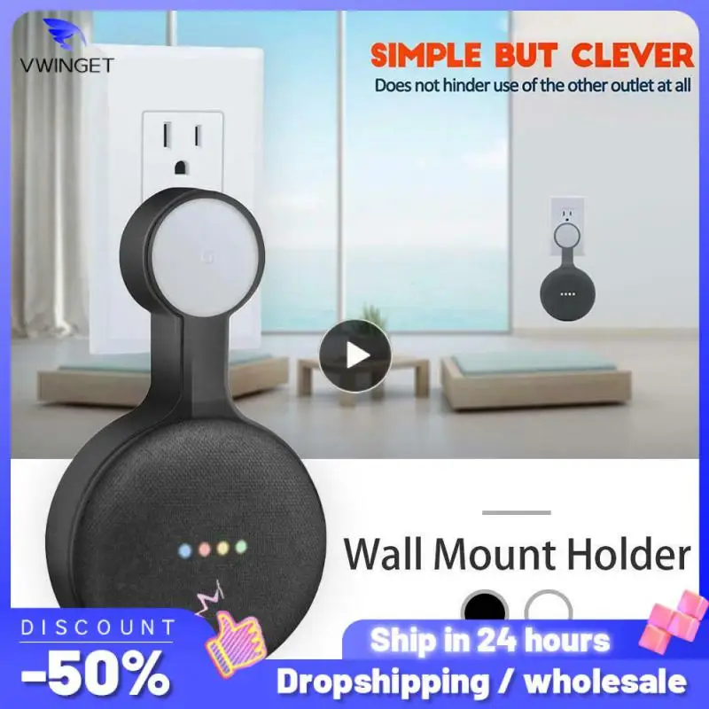 1 ~ 6 Pezzi Caldo Per Google Home Mini Nest Mini Voice Assistant Staffa Per Montaggio A Parete Cucina Camera Da Letto Bagno Presa Per Ufficio A Parete