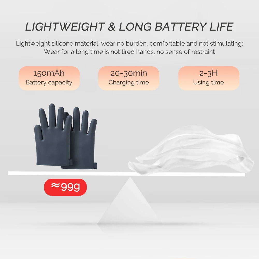 Electric Massage Gloves EMS Pulse Body Massager Microcurrent Muscle Stimulator Relieve Fatigue Muscle Relaxation Massage Gloves