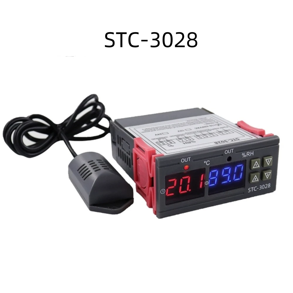 Termostato Digitale STC-3028 Con Doppio Display E Umidità - Controllo Temperatura Per Frigorifero, Serbatoio O Incubatrice