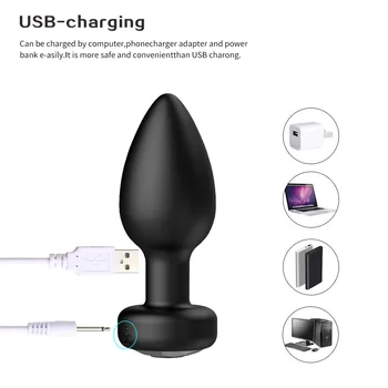 Silicone Anal Butt Plug Wearable Vibrator Ball Dildo Prostate Massage Anal Beads Set Penis Fake G spot Unisex Toy For Man Women Silicone Anal Butt Plug Wearable Vibrator Ball Dildo Prostate Massage Anal Beads Set Penis Fake G