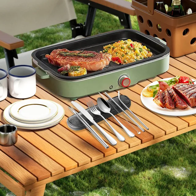 Travel Utensils Set With Storage Bag Portable Stainless Steel Reusable Outdoor Cutlery Fork Spoon Set For Camping Picnic Lunch 1