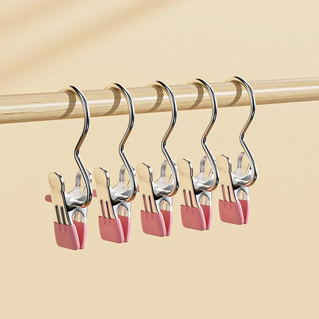 4pcs Stainless Steel Clothespins with Hooks Heavy Duty Clothes Pins for  Hanging Clipping Laundry Socks Snack Bags Photos Hanger - AliExpress