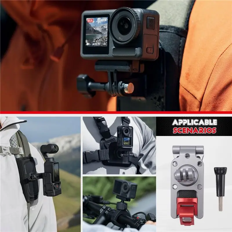 [LXYA68Z] RC 드론 액션 카메라 액세서리 항공기용 Gopro용 알루미늄 합금 소재의 백팩 숄더 스트랩 클립 고정 장치