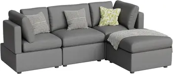Sofa Couch Convertible Sofa Modular Sectional Sofa Couch for Living Room 3-Seat 6