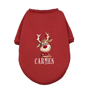 Personalised Pet Dog Christmas Clothes Deer with Name Dogs Winter Warm Hoodies French Bulldog For Puppy Medium Dog Clothing Gift