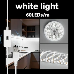 Vibrant USB LED Strip Lights with Hand Scan Switch - 5m (Cold White)