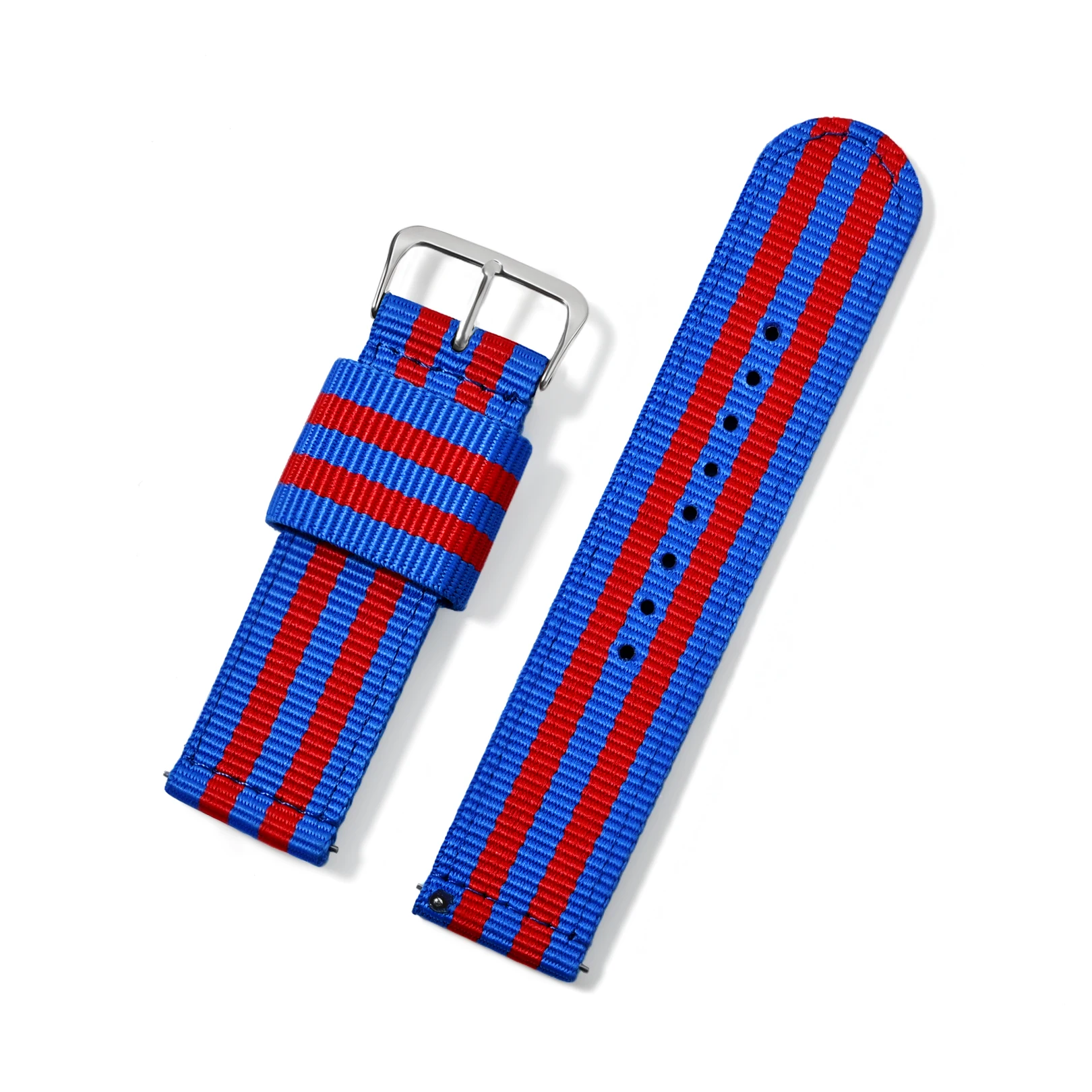 Enhanced Intercolor Striped Quick Release Nylon Watch Strap