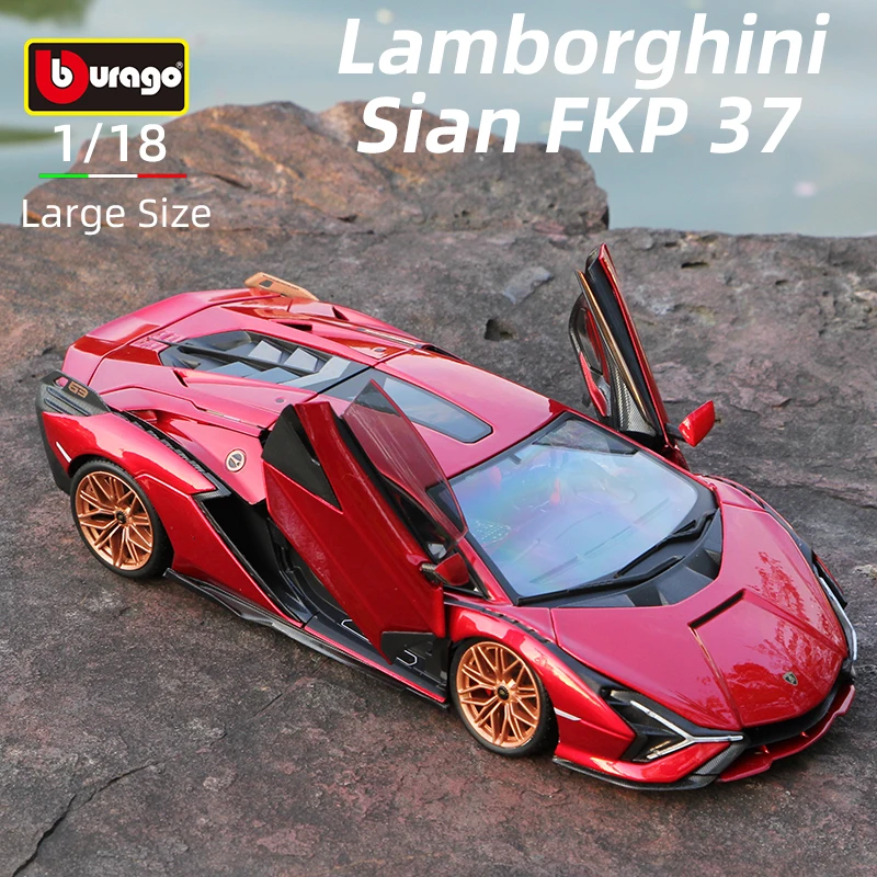 Модель автомобиля из сплава Bburago 1:18 Lamborghini Sian FKP 37, большой размер