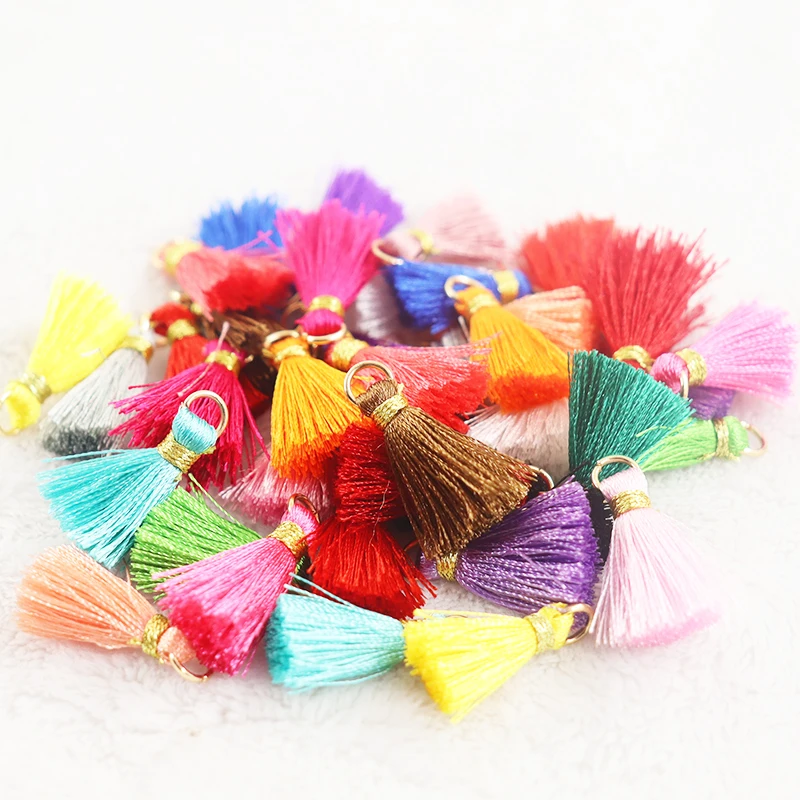 Cotton Silk Tassel Brush Charm 10/20/50pcs 2.5cm Delicate Mix DIY Making Tassels Earring Pendant Jewelry Accessories Finding