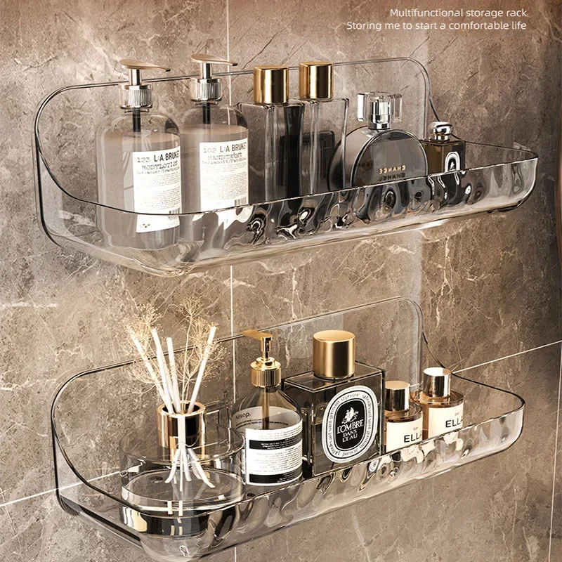 Bathroom Acryli Shelf No Drill Shower Storage Rack Washstand Cosmetics Storage Rack Wall Mounted Toilet Shampoo Holder Organizer storage rack bathroom shelf bathroom shelf rack bathroom storage rack wall shelf organizer