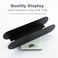 การออกแบบห้องน้ำชั้นวางของอลูมิเนียมสีดำแคดดี้อาบน้ำ Hook Wc อุปกรณ์เสริมตกแต่งผนังที่เก็บเครื่องครัว Rack 3