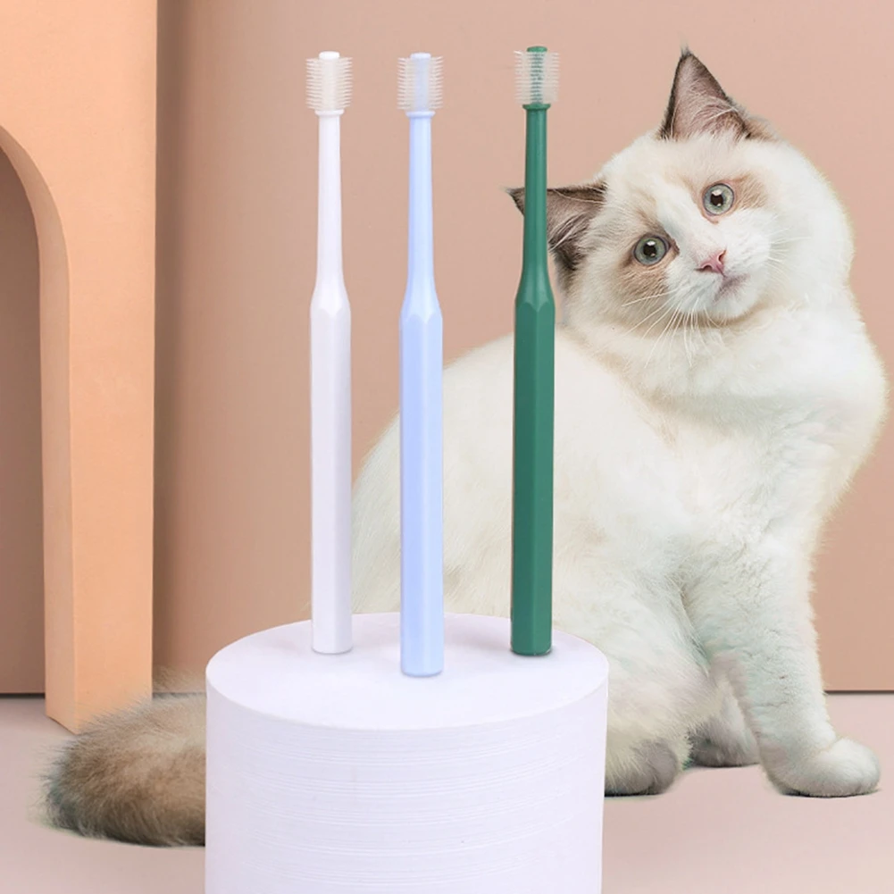 Title 2, Round Head Pet Toothbrush Soft Brush Dog Cat Or...
