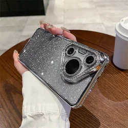 Luxurious Diamond-Infused Sparkling Protective Phone Cover for pura70ultra (Silver)
