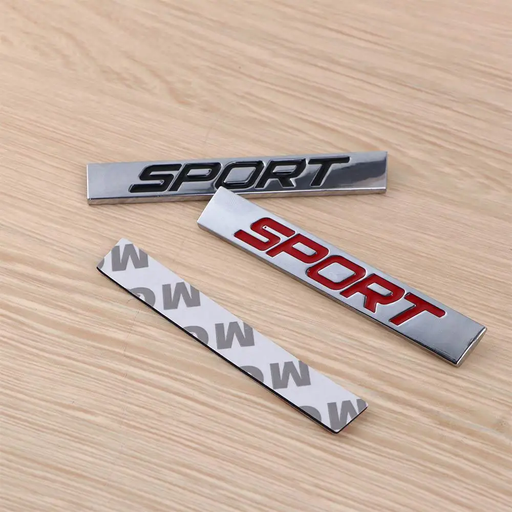 Black Red Sport Logo 3D Metal Emblem Badge - Car Styling Accessory Sticker