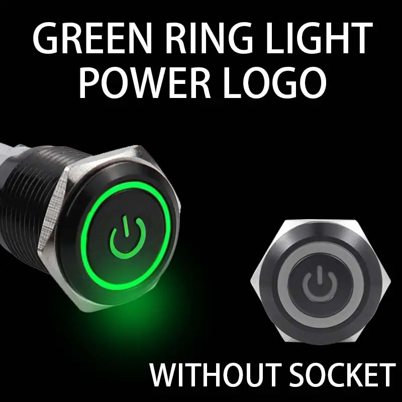 12/16/19/22mm Black shell Push Button Switch Metal Waterproof Latching Momentary LED Light Car Engine Power Switch Blue Red HUSA - Image 13