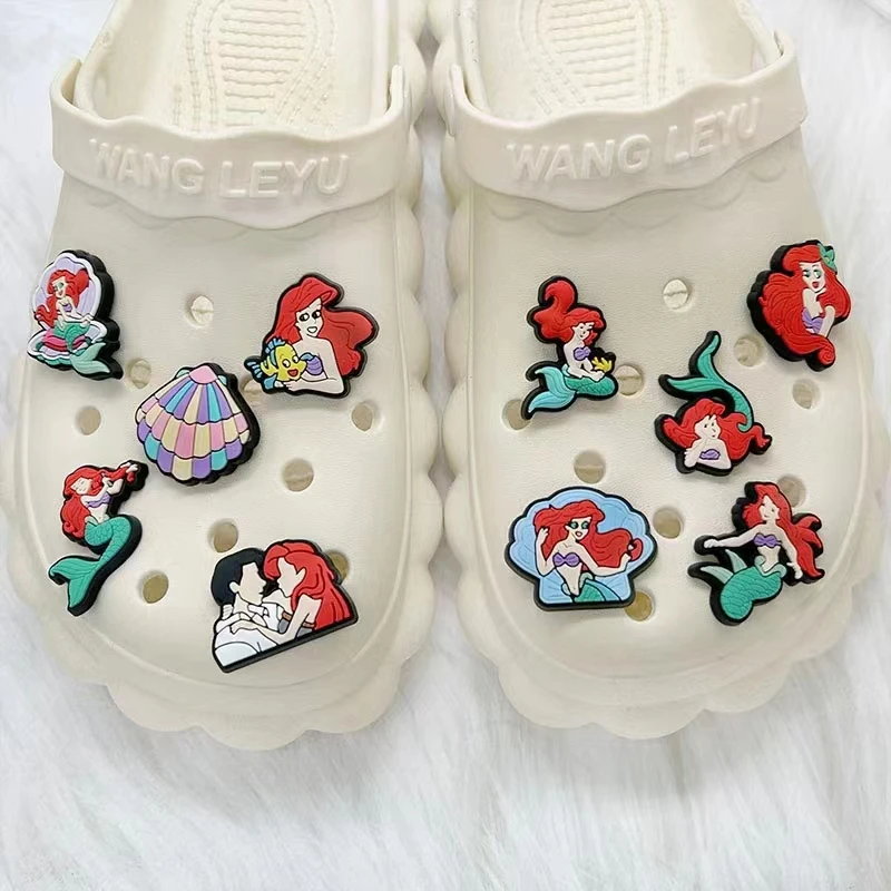 8-27pcs/set Disney Mermaid Princess series for Cartoon Shoe Charms