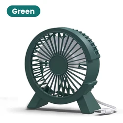 Compact Rechargeable Table Fan - Portable Small Fan for Dormitory, Desk, and Office Use (Green)