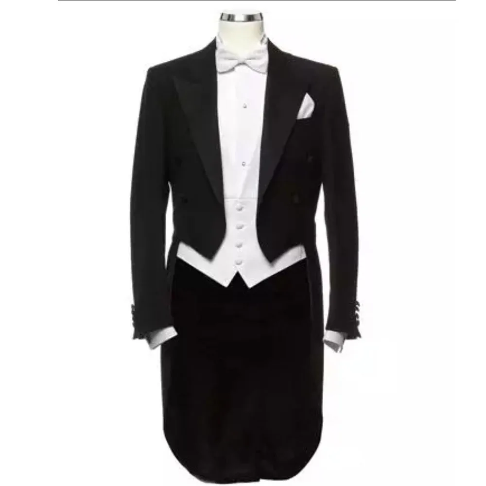Latest 2023 Cloudstyle Men's Tailcoat Formal Ment Suit Slim Fit 3-Piece Suit Dinner Jacket Wedding Suit Male Swallow-Tailed Coat