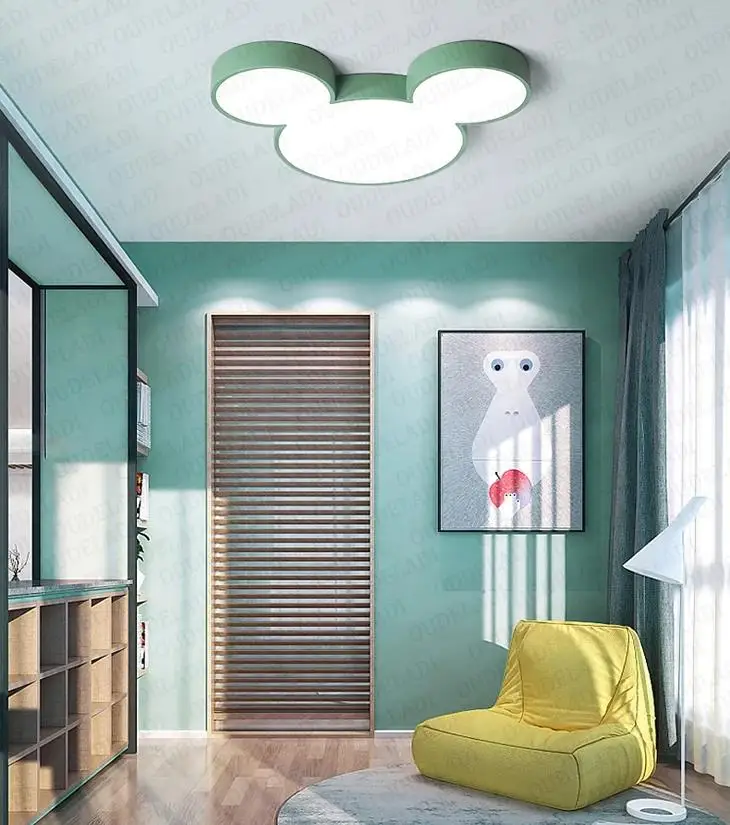Nordic Macaron Mickey LED Ceiling Lamp Lighted